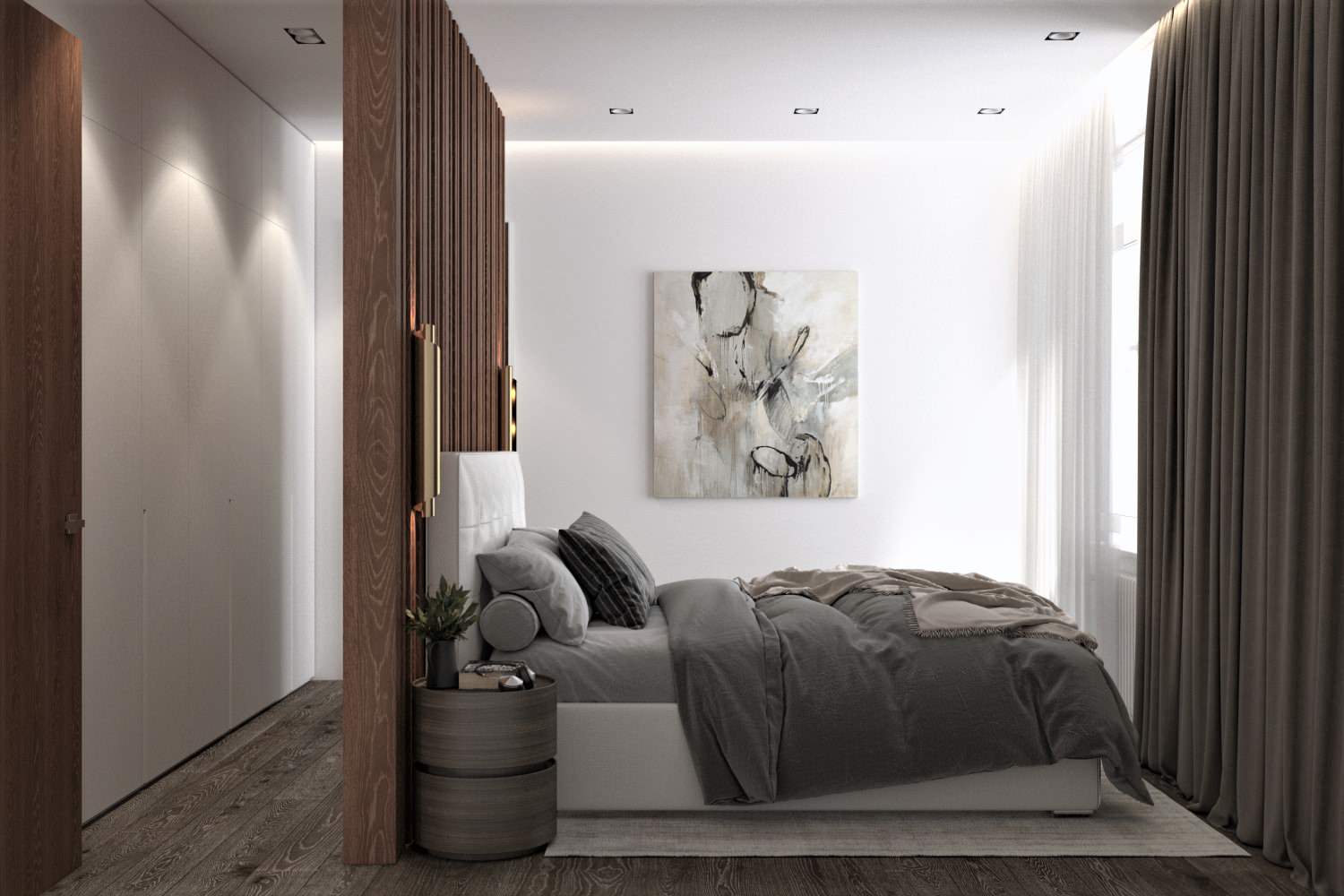 Монохромный с деревом