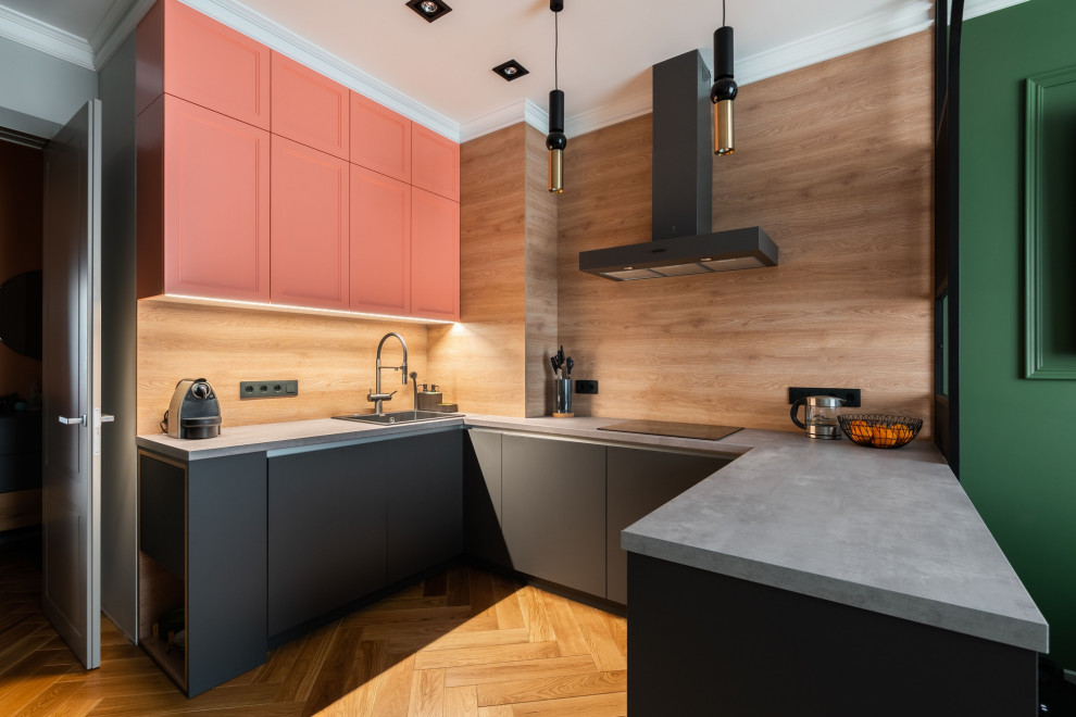 Небанальный лососевый в сочетании с серым