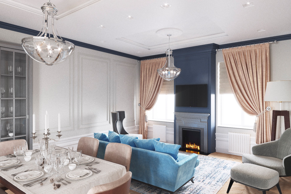 Роскошь и функциональность – секрет современной кухни-гостиной