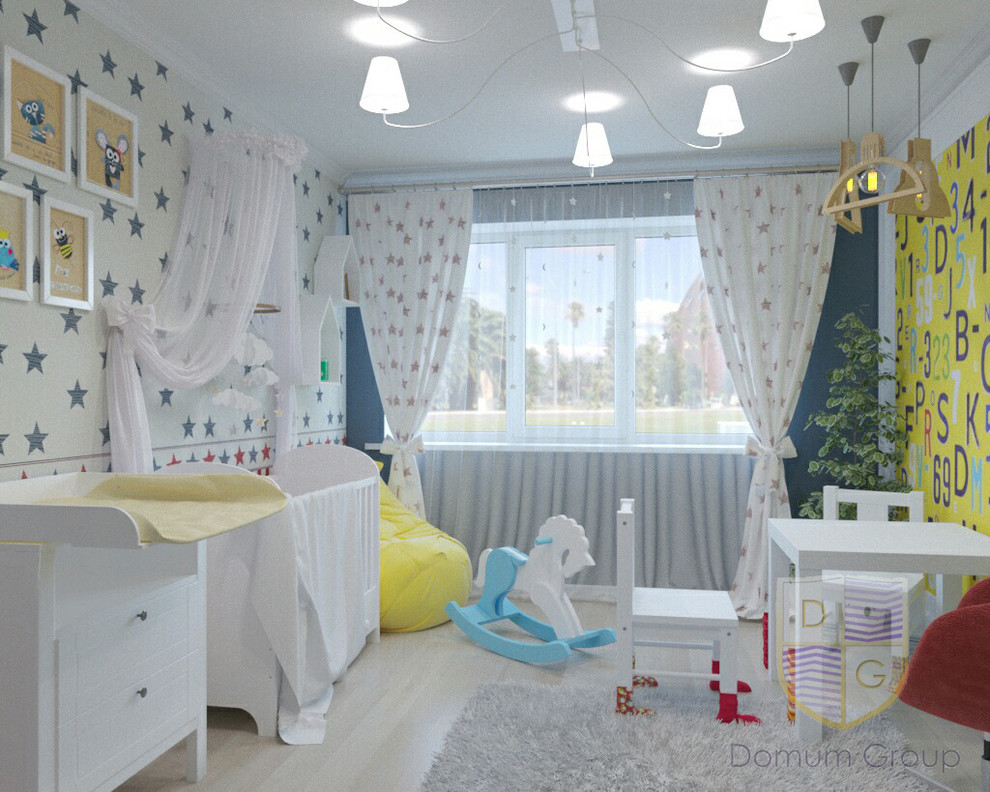Обложка проекта: Детская комната для новородженного и ребенка чуть старшего