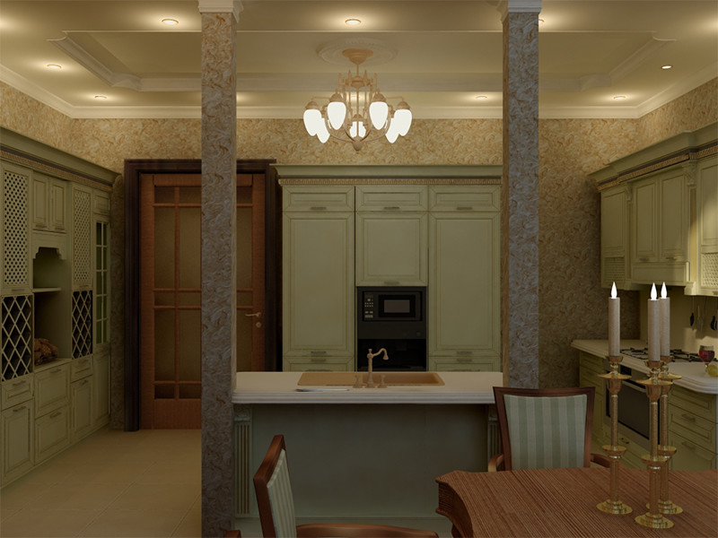 Эскизный проект гостиной в коттеджном поселке Колосково