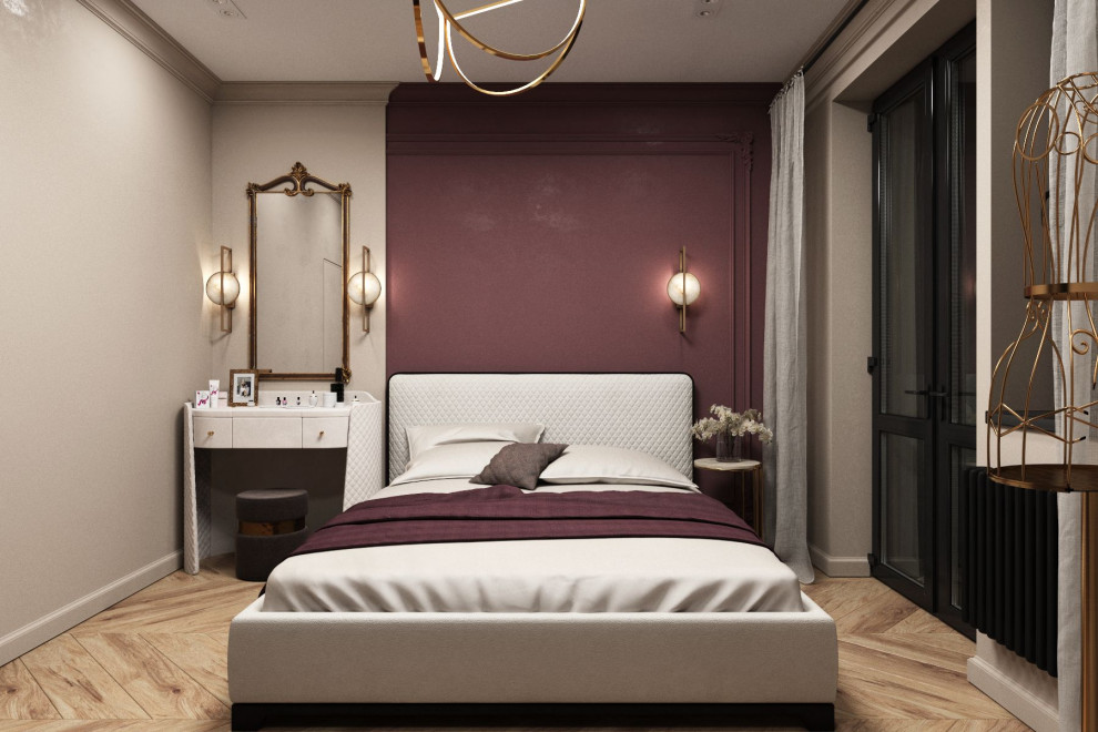 Визуализации спальной и ванной комнат.