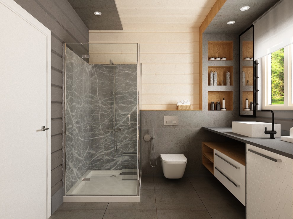 Интерьер загородного дома из оцилиндрованного бруса.