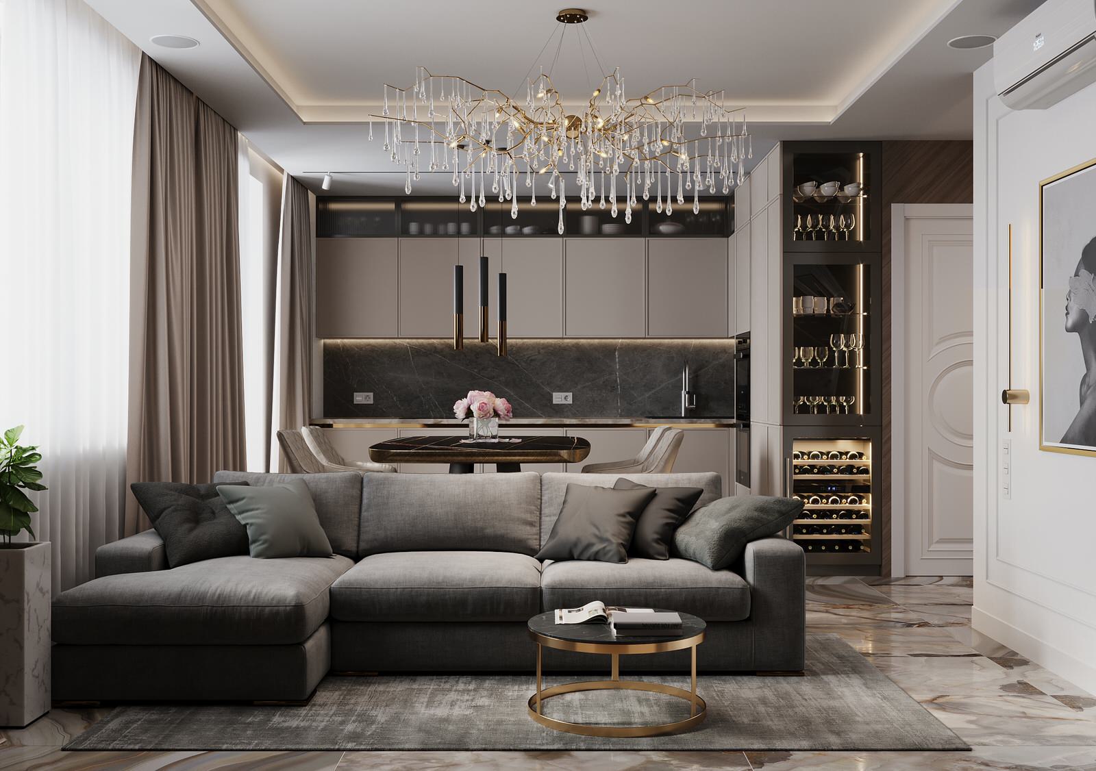 Интерьер квартиры в ЖК «Modum», 98м²