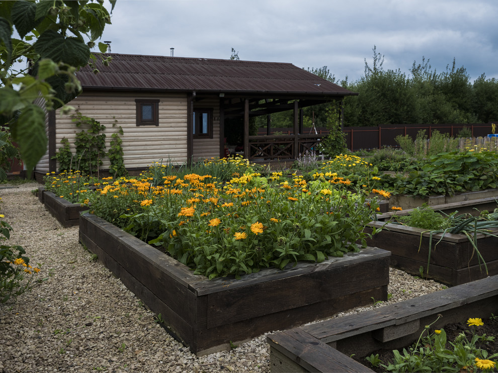В гостях: Маленький дом-баня  с огородом на приподнятых грядках