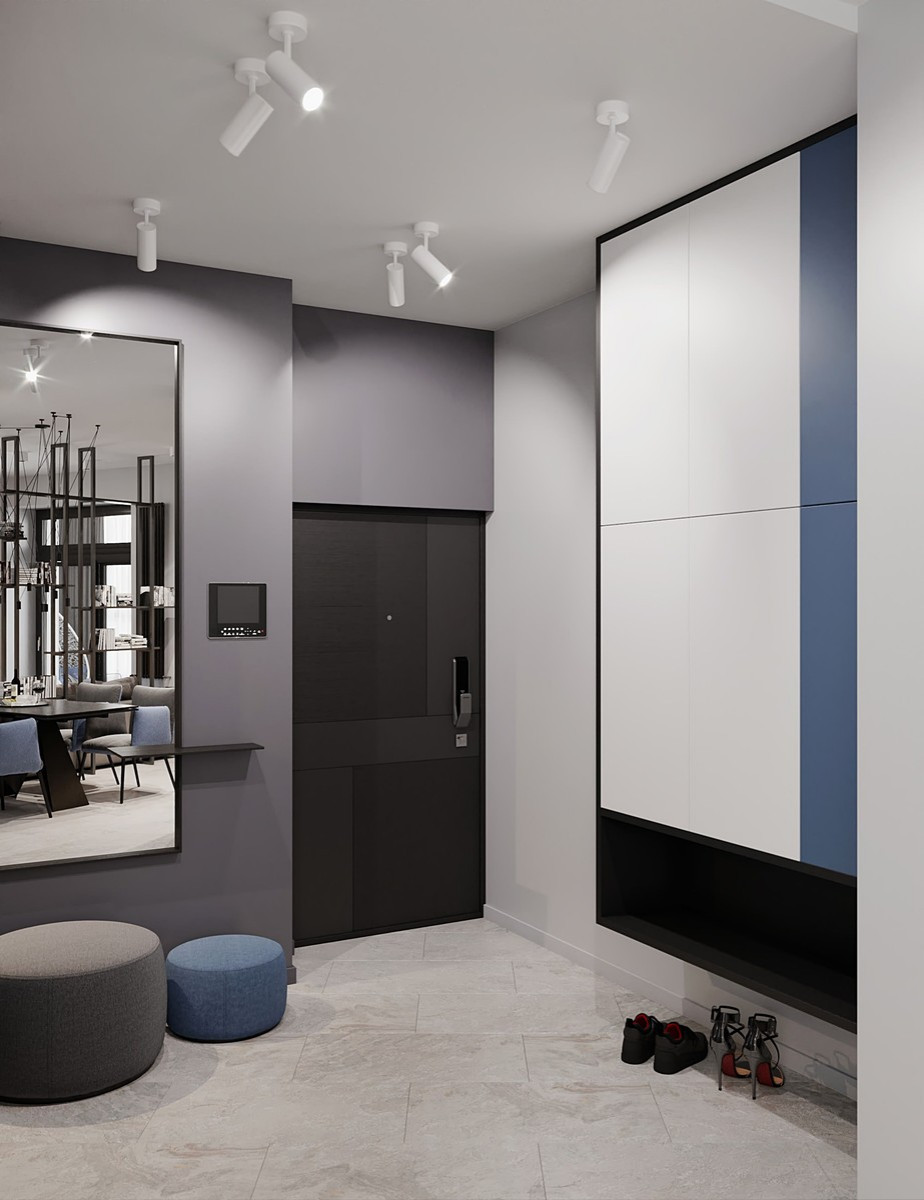 Интерьер квартиры в современном стиле, ЖК «Остров», 90 кв.м.