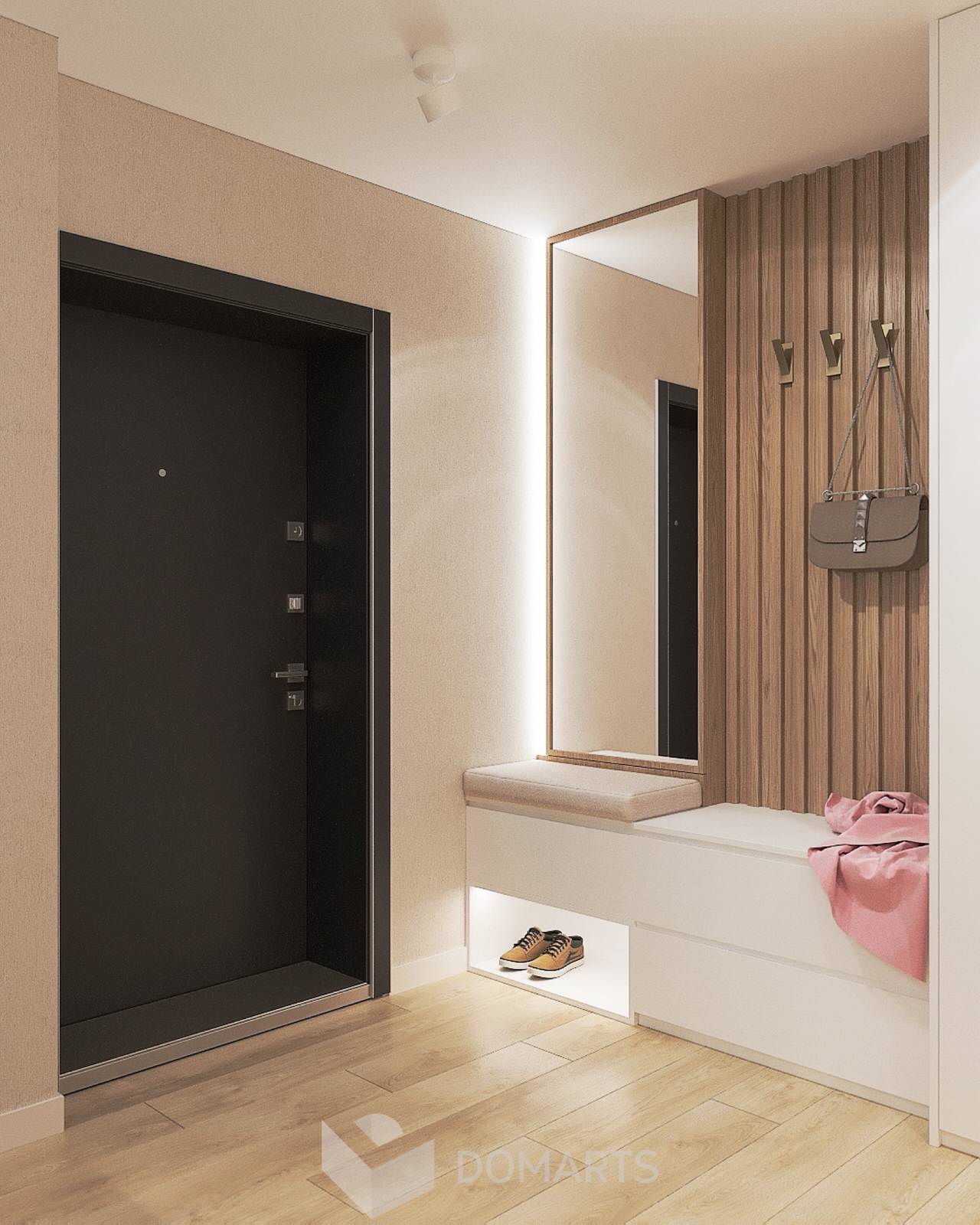 Обложка проекта: Многогранный бежевый на 75,5 м2 ✦