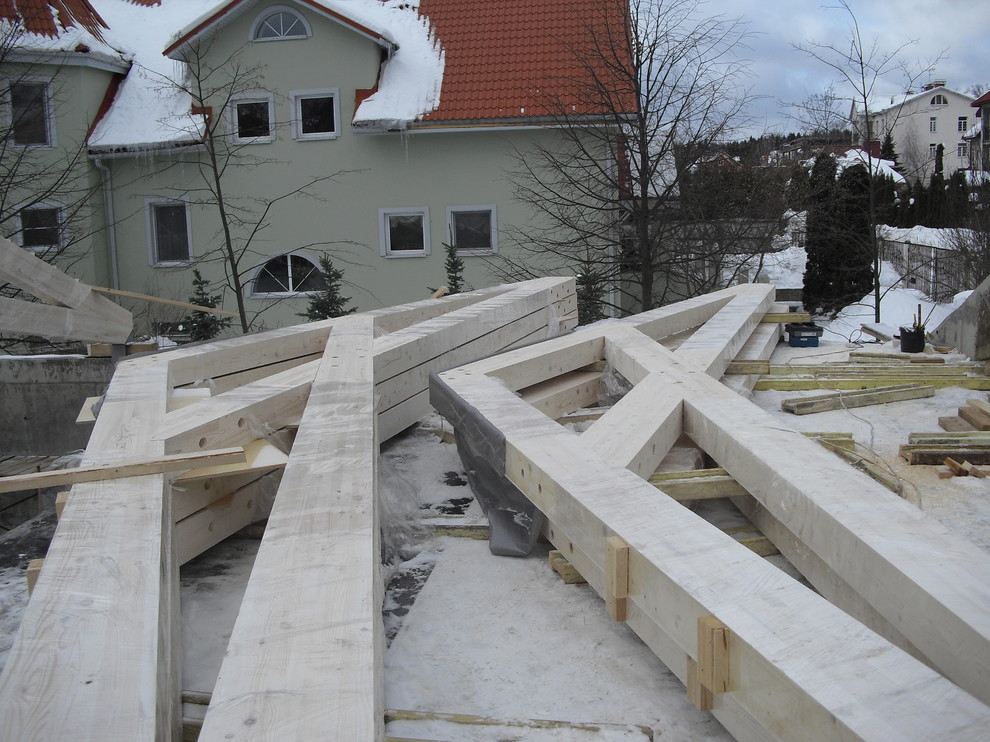 Кровля над бассейном (фермы ножницы)