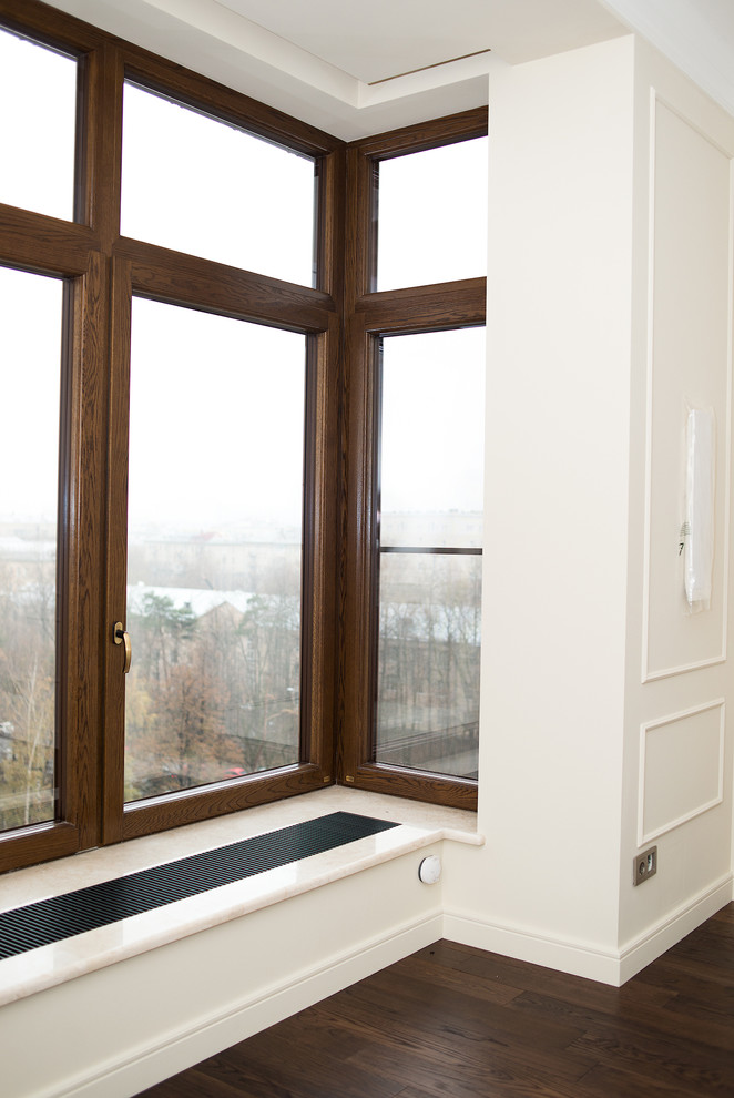 Дубовые окна в Триумф Паласе (дерево-алюминиевые окна)