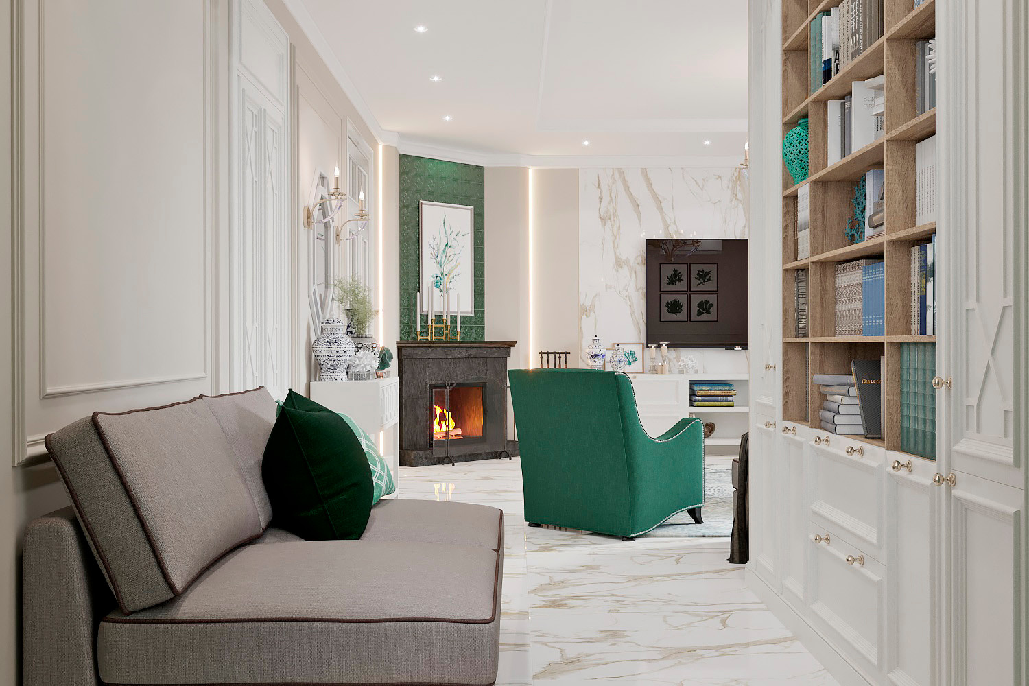 Гостинная в неоклассическом стиле