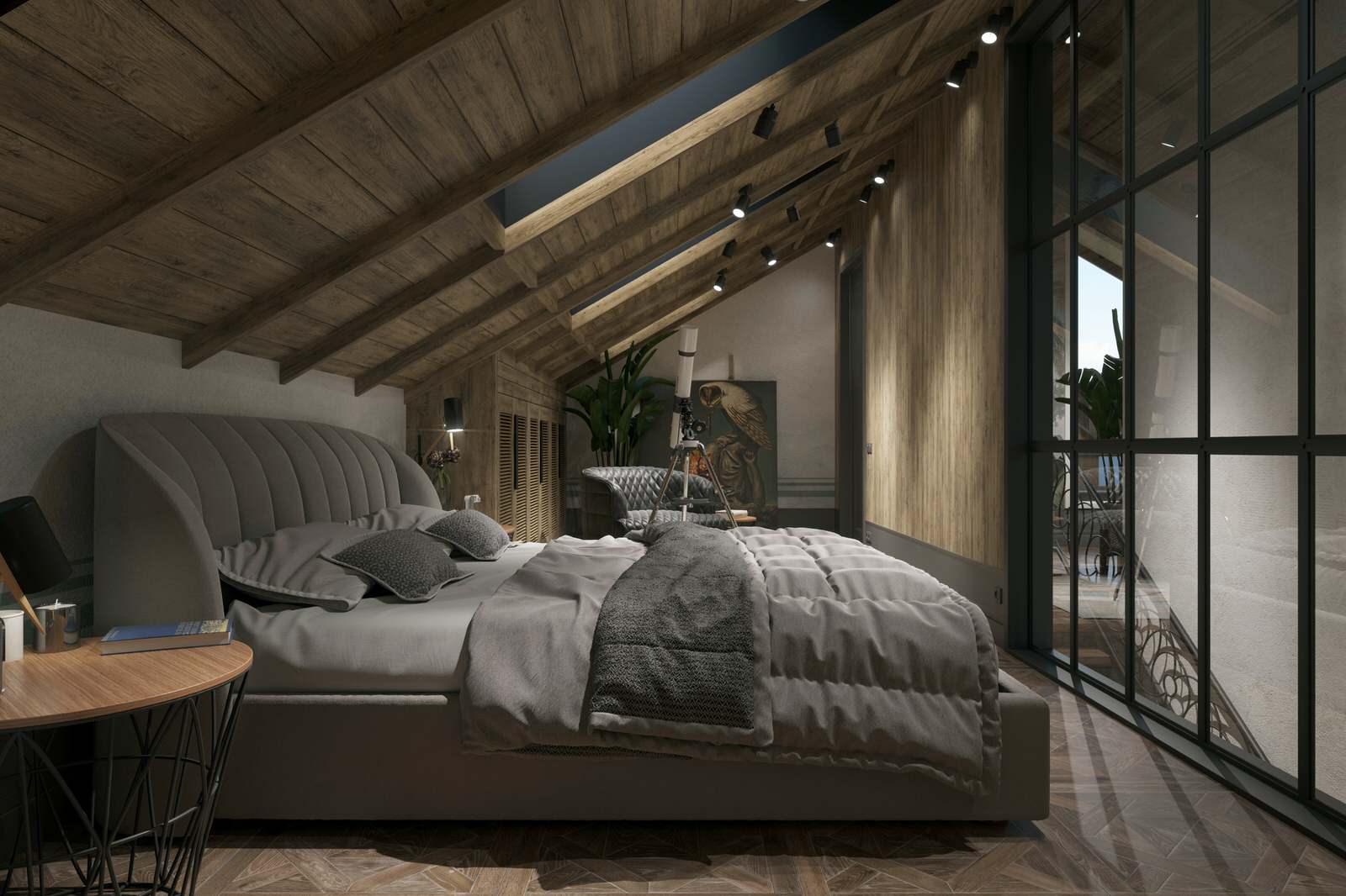 Загородный дом в Царевщине, интерьер в стиле лофт