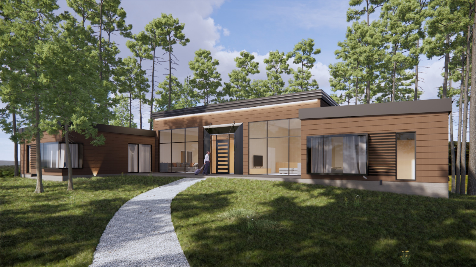 Одноэтажный дом из клееного бруса