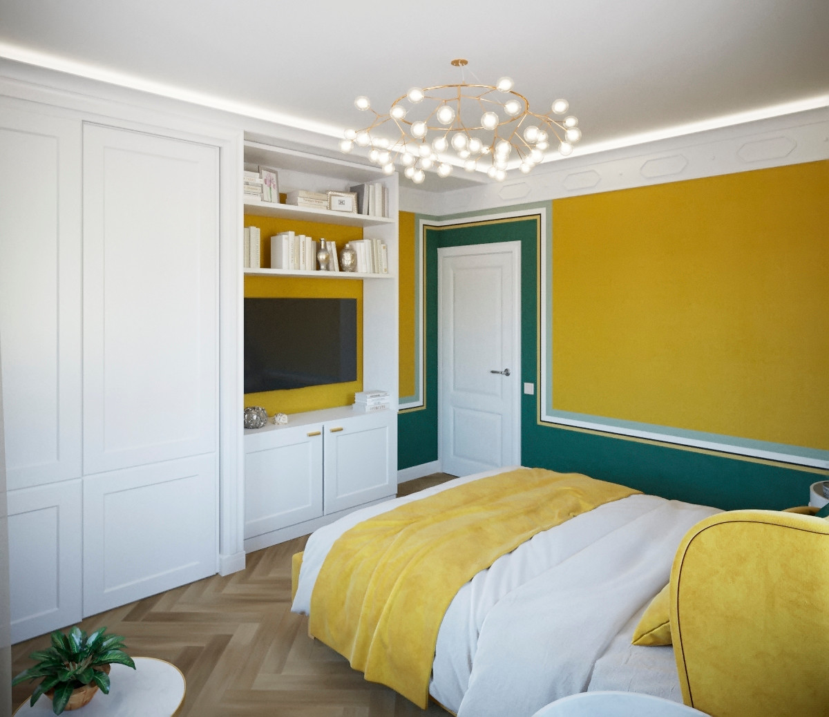 Горчичная спальня