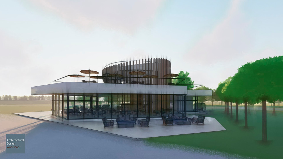 Концепция здания загородного ресторана