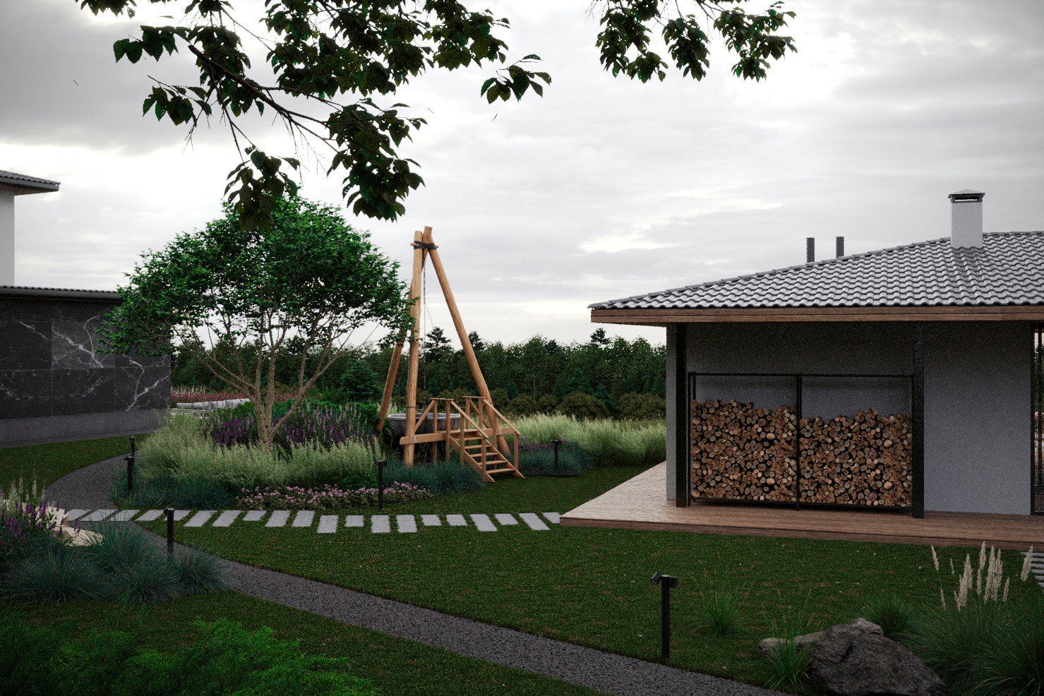 Сад на высоком берегу