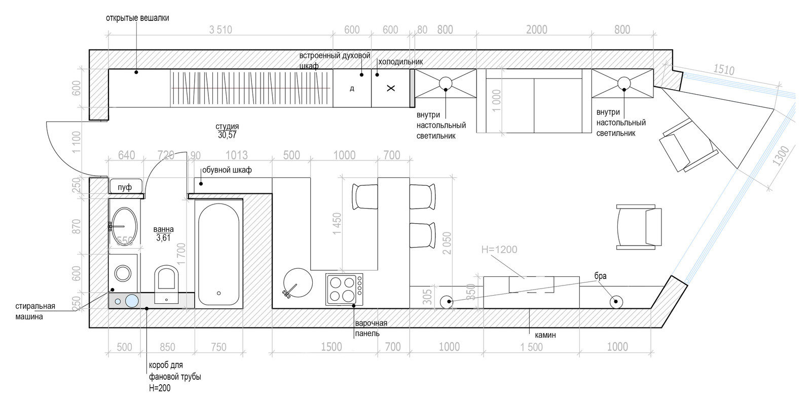 дизайн квартиры 34м2
