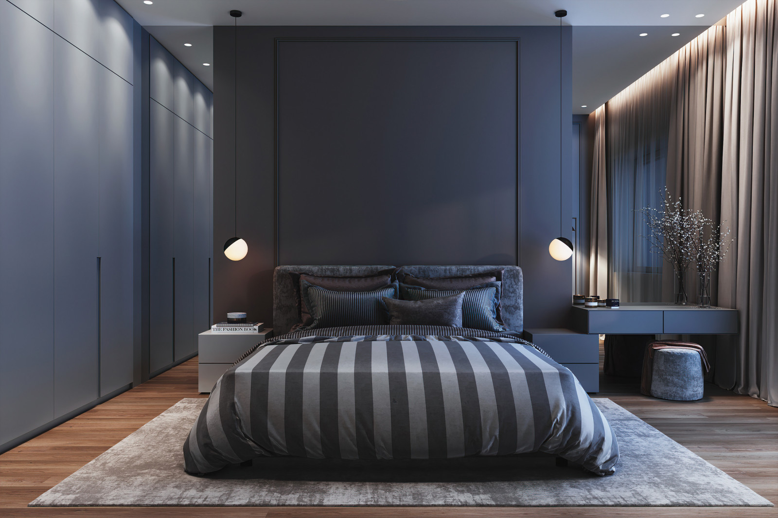 Дизайн спальни в двух цветовых вариантах