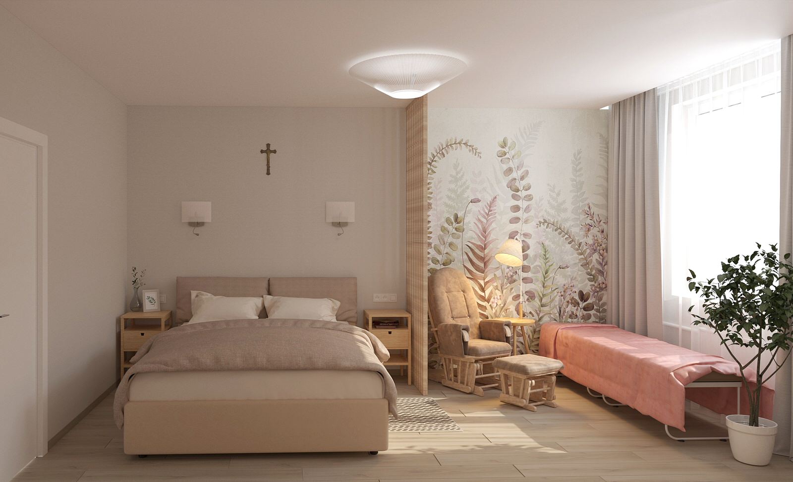 Экостиль с подвесным креслом