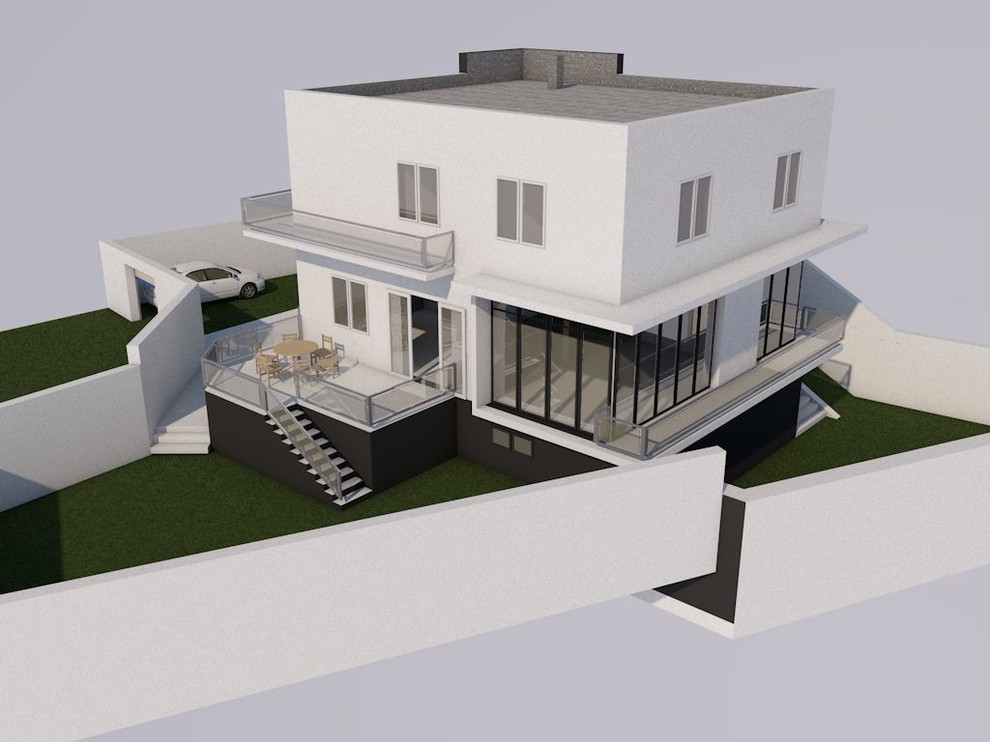 Двухэтажный дом в современном стиле