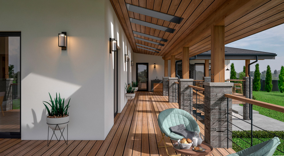 Одноэтажный дом 200 кв.м на склоне