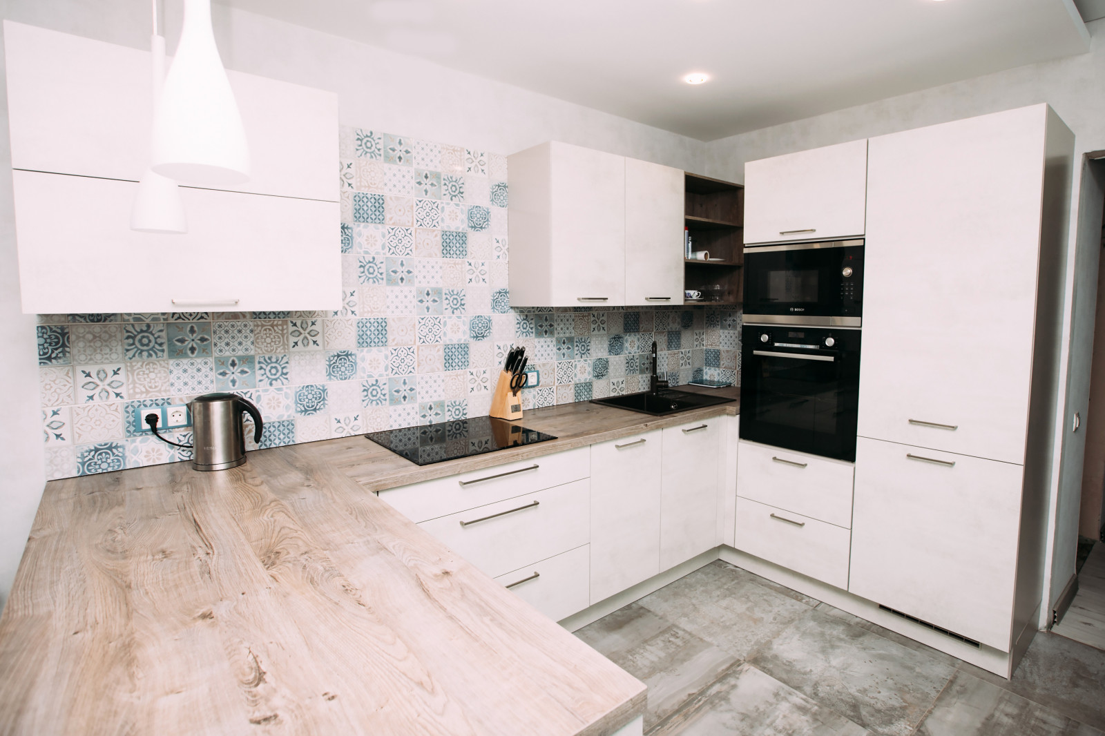 Белый бетон - Дуб Хафельланд