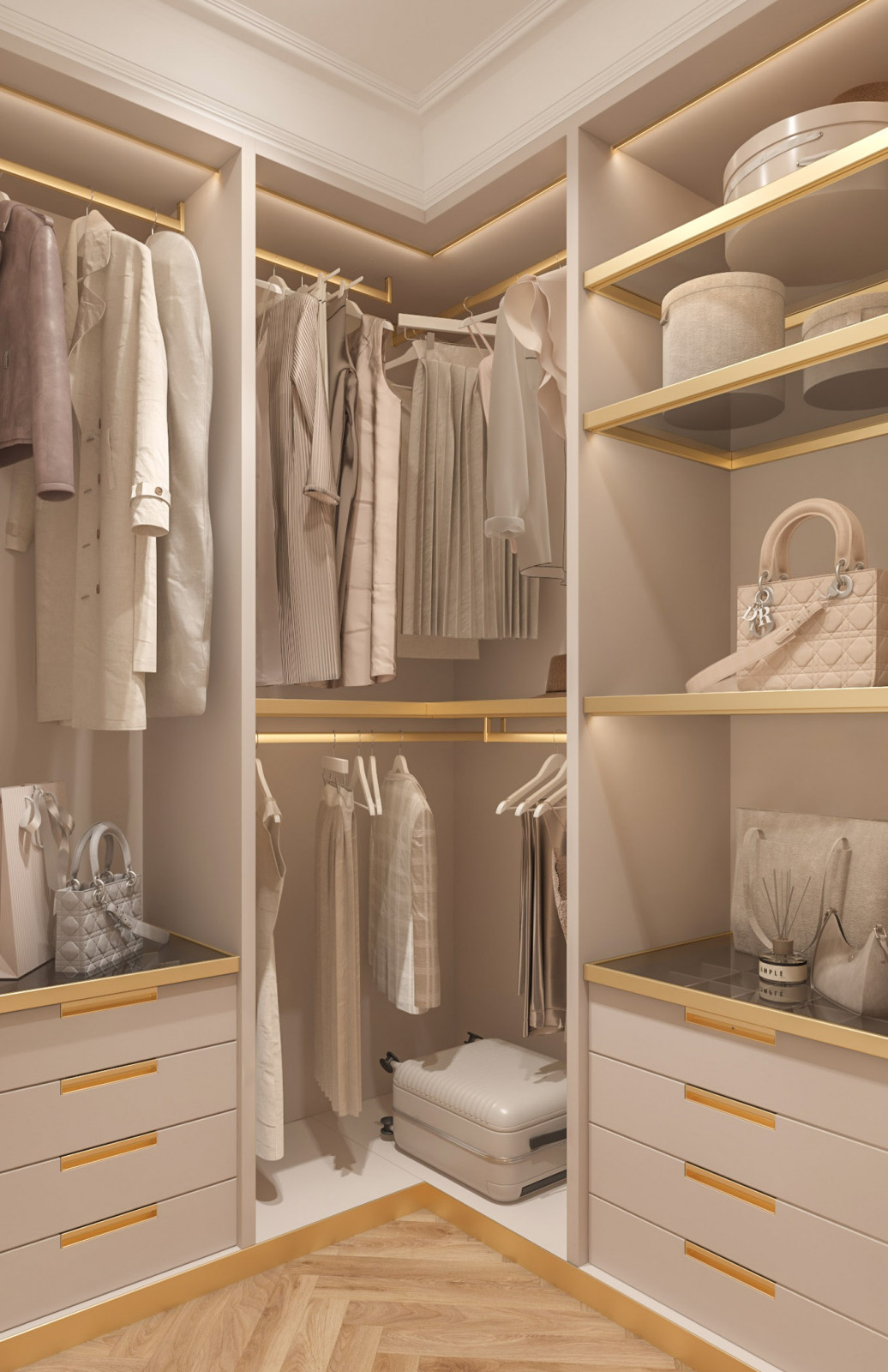 Обложка проекта: Интерьер Женской гардеробной . Таунхаус в КП "Образцово", 2 этаж