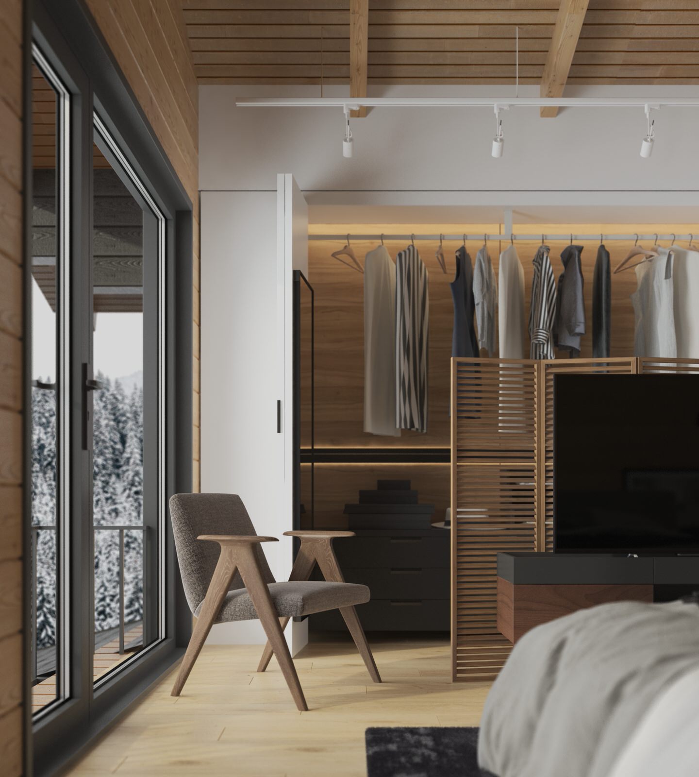 Дизайн-проект интерьера загородного дома (из бруса)