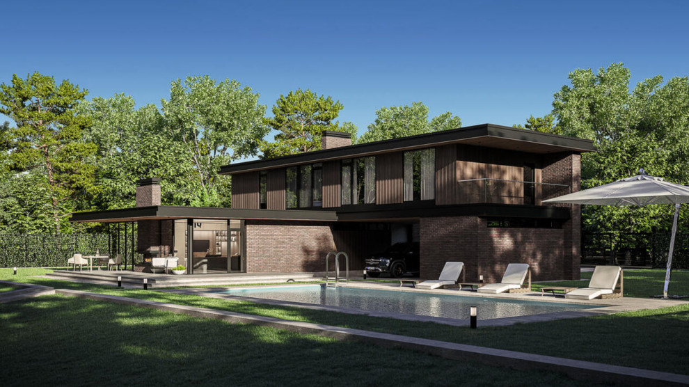 Проект с плоской кровлей 322 м2