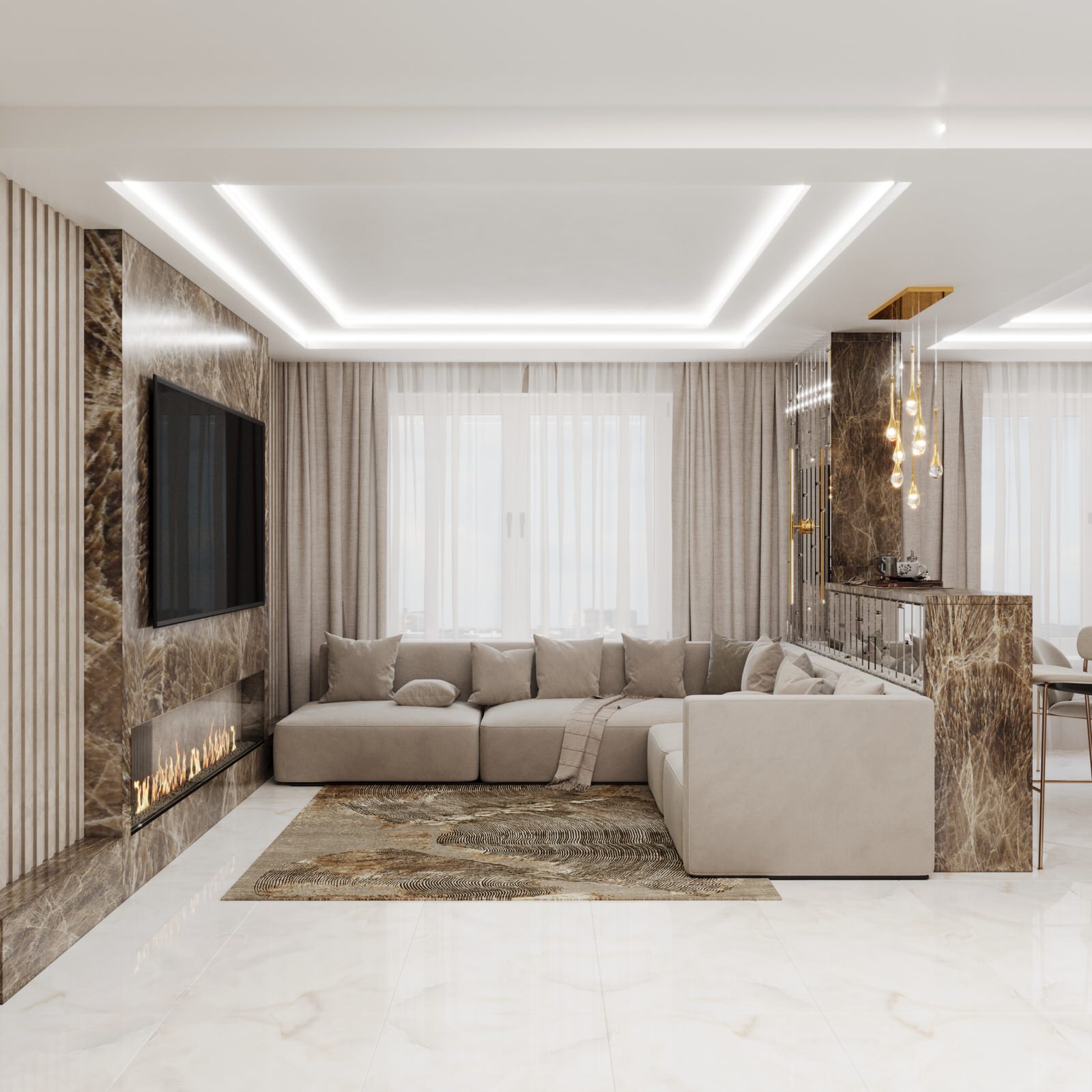 Обложка проекта: Дизайн-проект кухни-гостиной ЖК "На Рождественской"