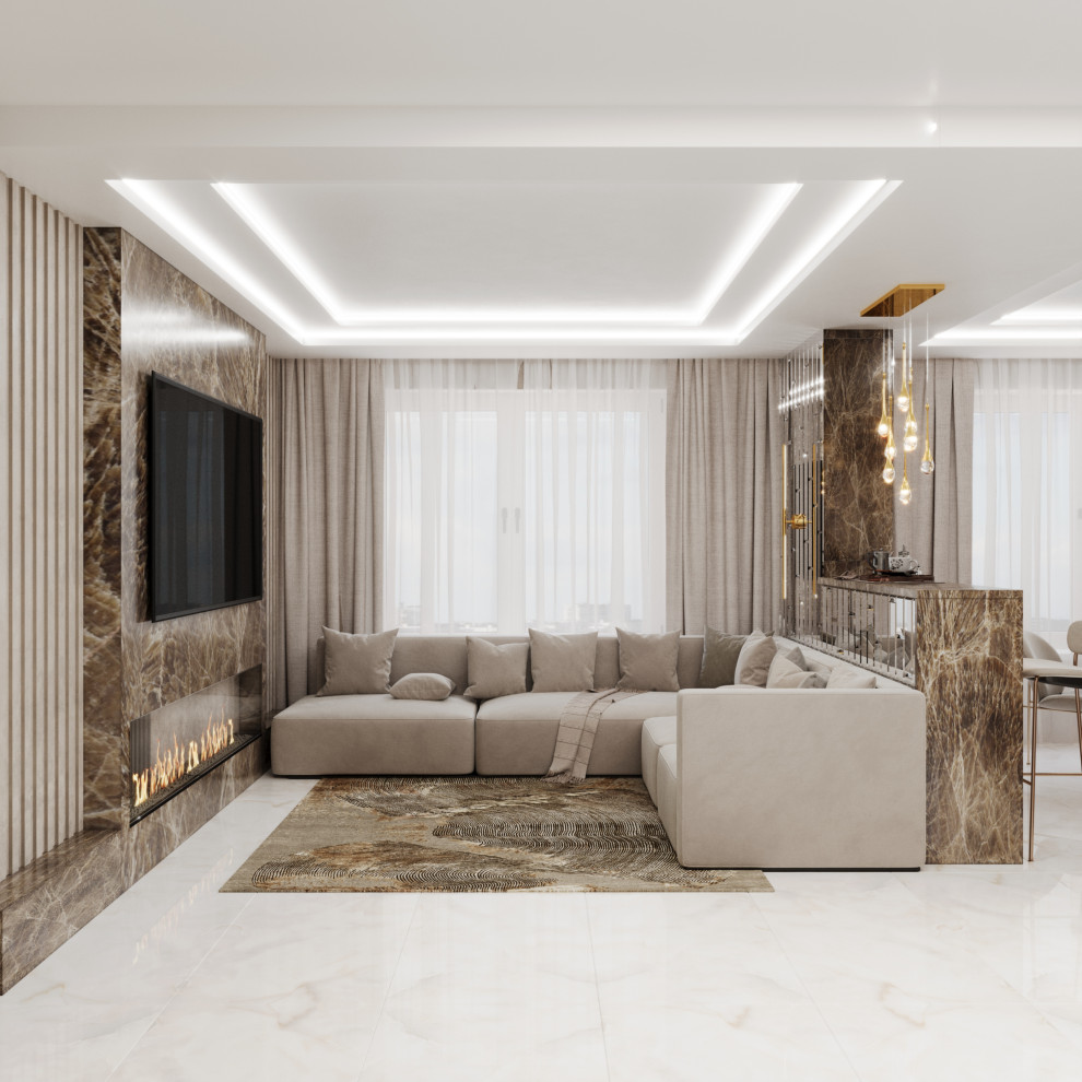 Обложка проекта: Дизайн-проект кухни-гостиной ЖК "На Рождественской"