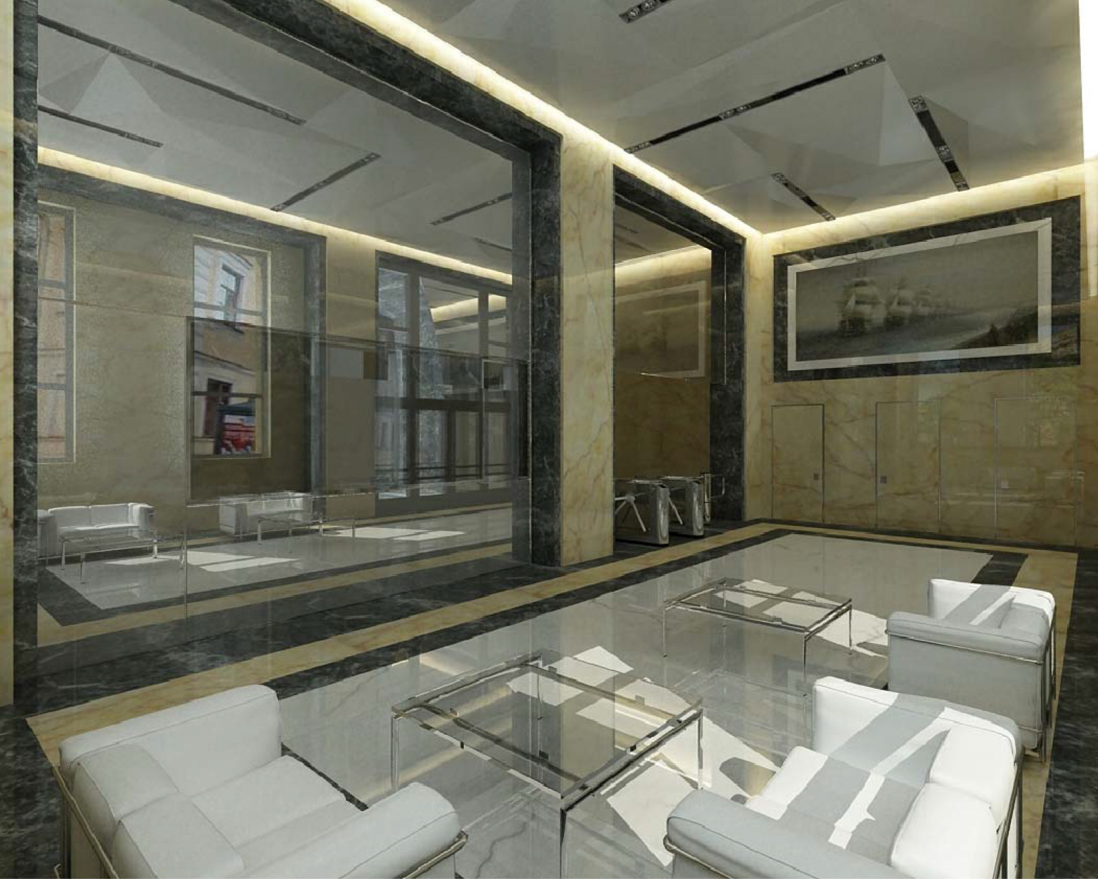 Дизайн-проект интерьера проходной завода в Санкт-Петербурге