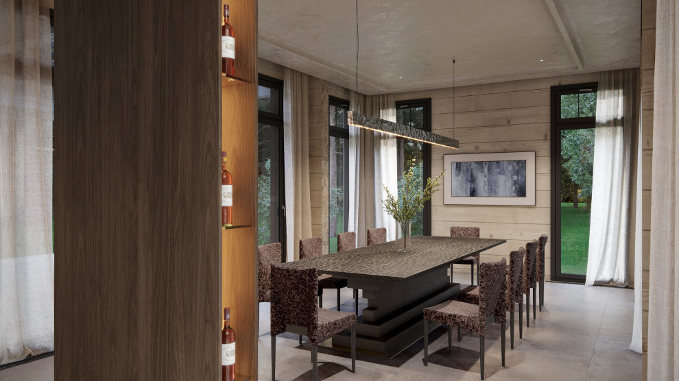 Интерьер подмосковного брусового дома компании Honka