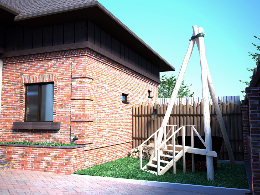 Дерево и кирпич: природный дизайн