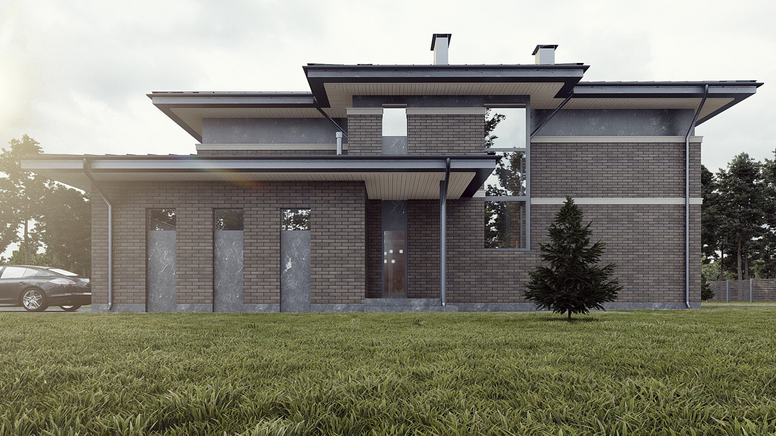 Современный дом в стиле Райта