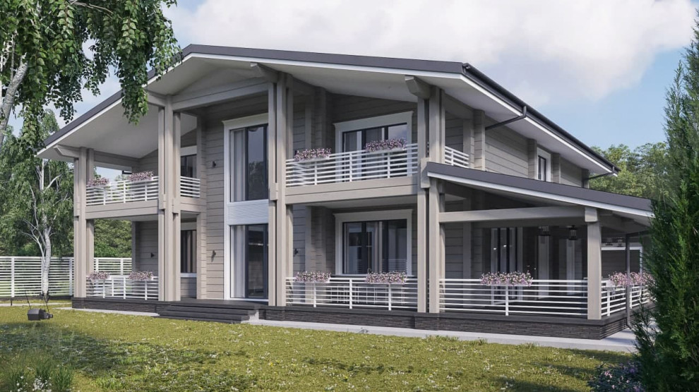 Частный жилой дом из клееного бруса в КП «Ново-луговая»