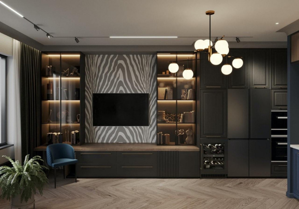 Обложка проекта: Интерьер квартиры в стиле неоклассика, с латунью и зеброй