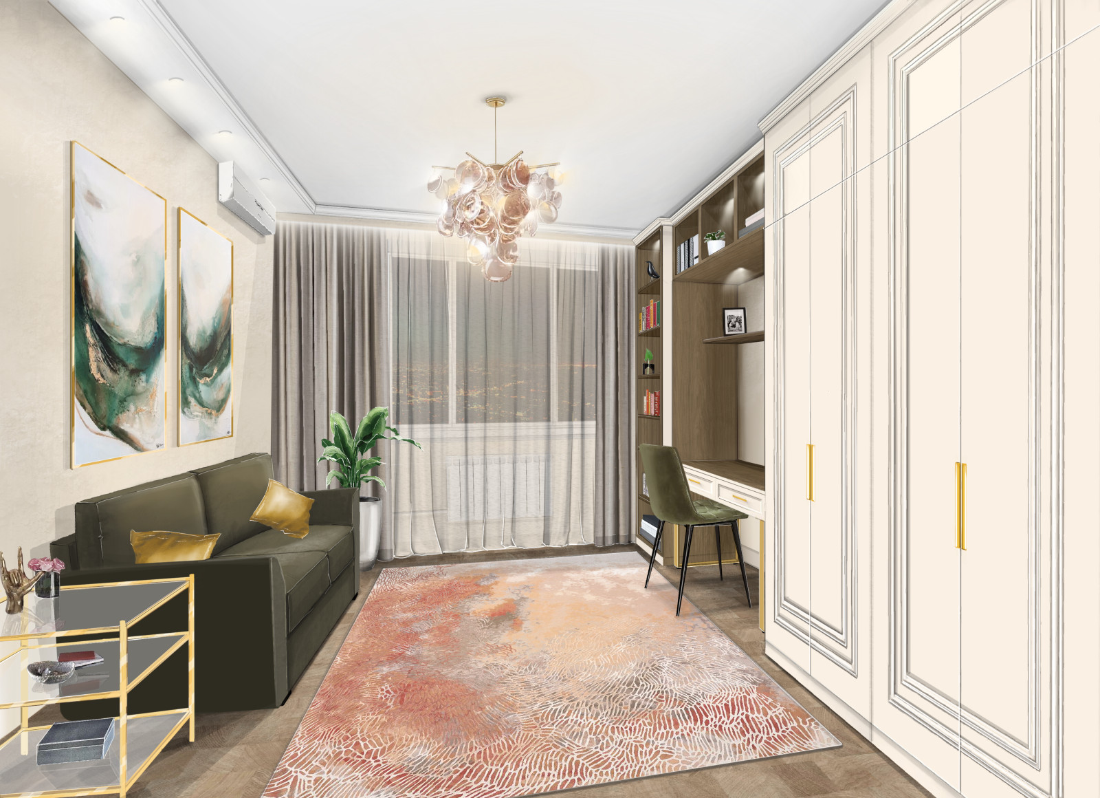 Трехкомнатная квартира - декорирование