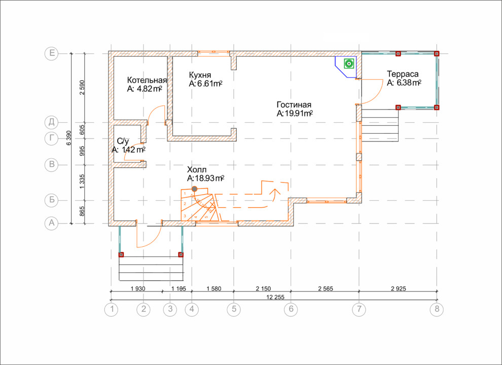 Проект каркасного дома 103 м2 - 2 этажа