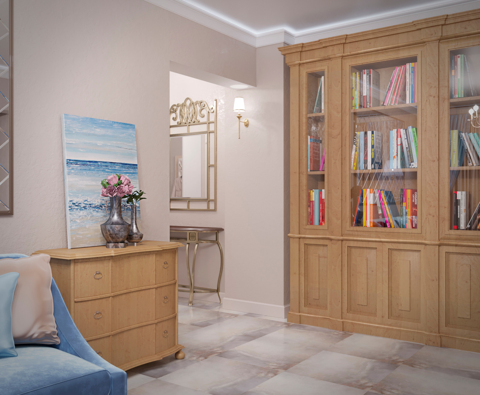 Гостиная 14,5 кв. метра, вид на коридор