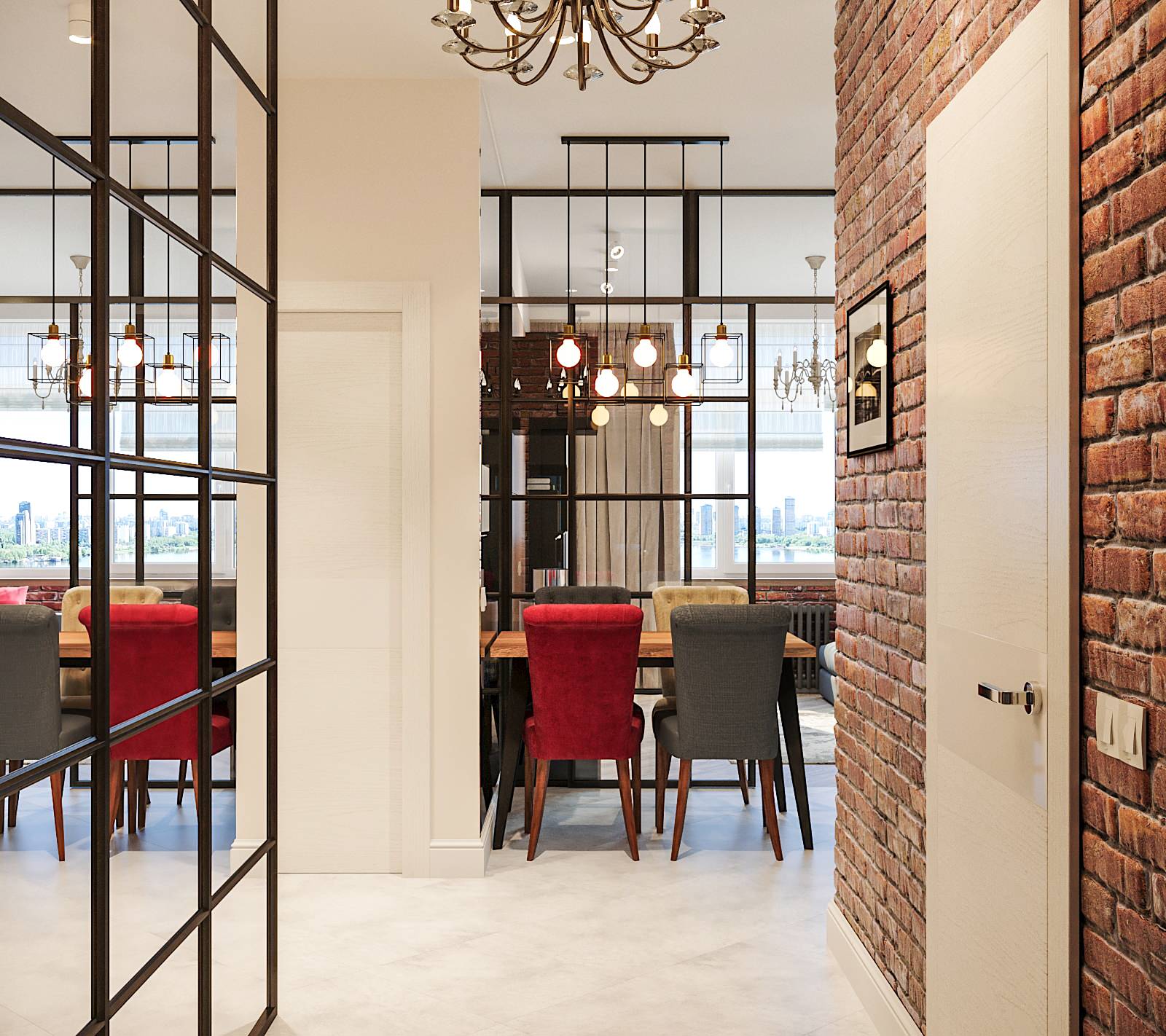 Женственный лофт в ЖК Триколор (визуализация)