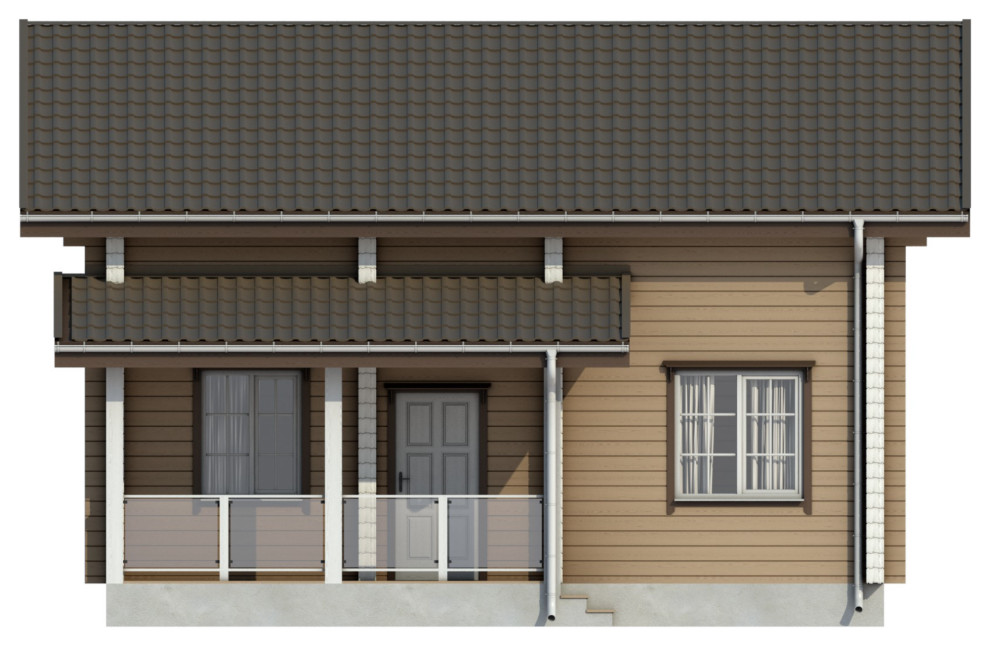 Деревянный дом из бруса по проекту 53 ПБ