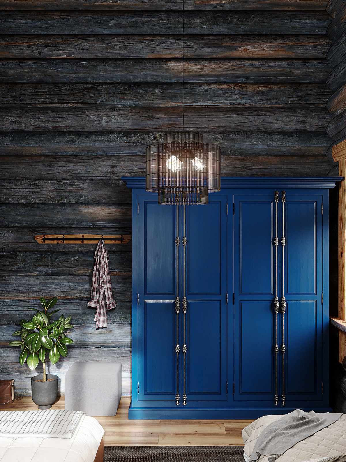 Дом из кело для рыбалки. Гостевая спальня