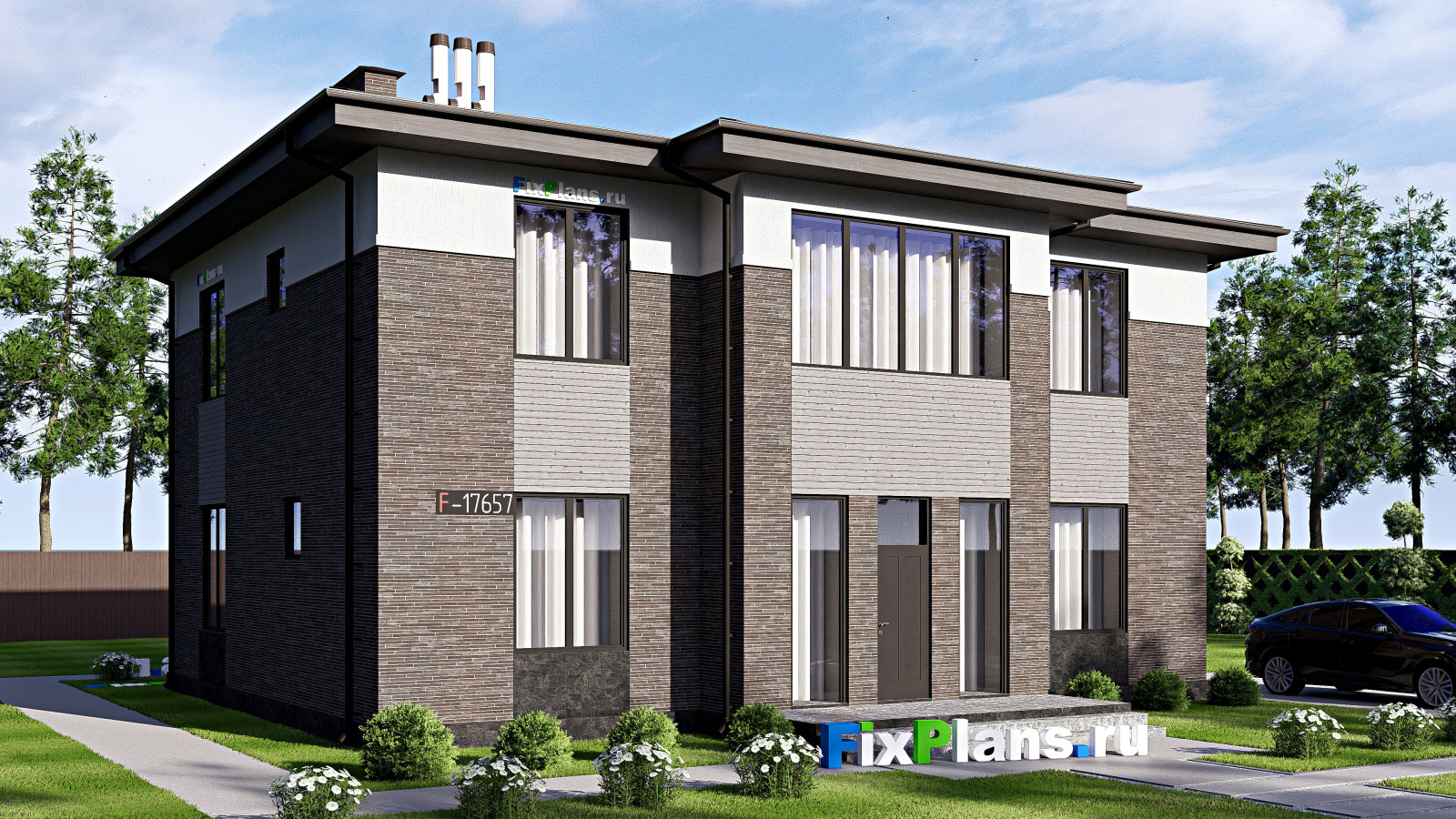 Проект двухэтажного дома 14х14 м S215м2 F-17657