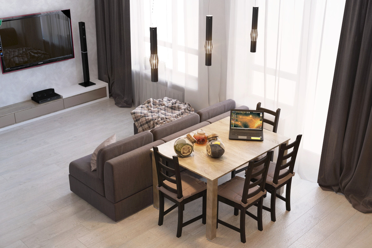 Обложка проекта: Дизайн кухни-гостиной