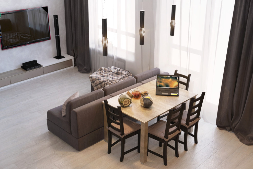 Обложка проекта: Дизайн кухни-гостиной