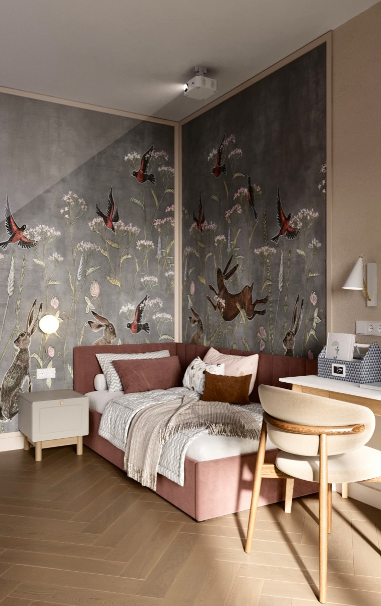 Обложка проекта: Детская комната ЖК Юлай (3D-визуализации)