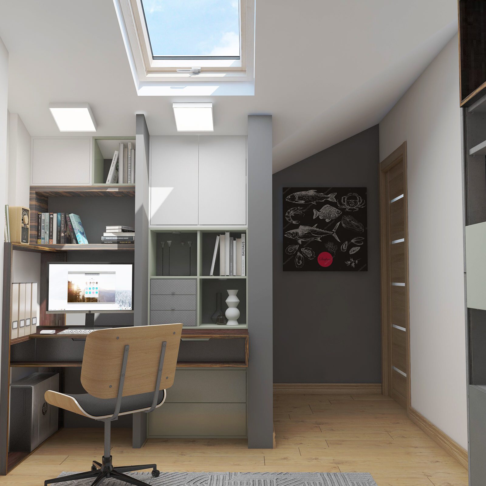 Проект двухуровневой квартиры  в стиле Лофт (135 кв м)