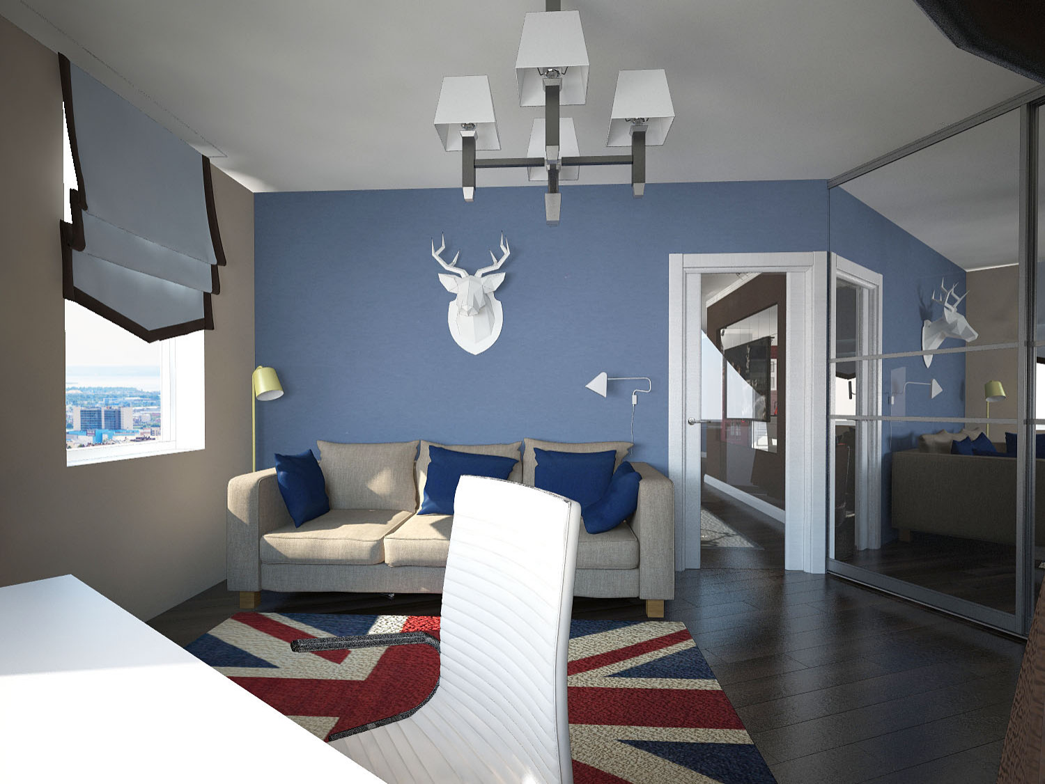 Современная трехкомнатная квартира на 20 этаже