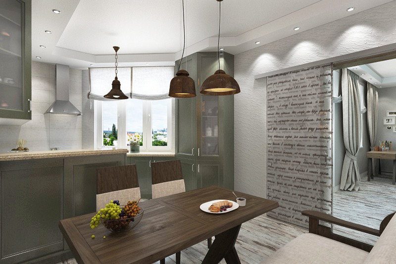 Кухня с медным акцентом