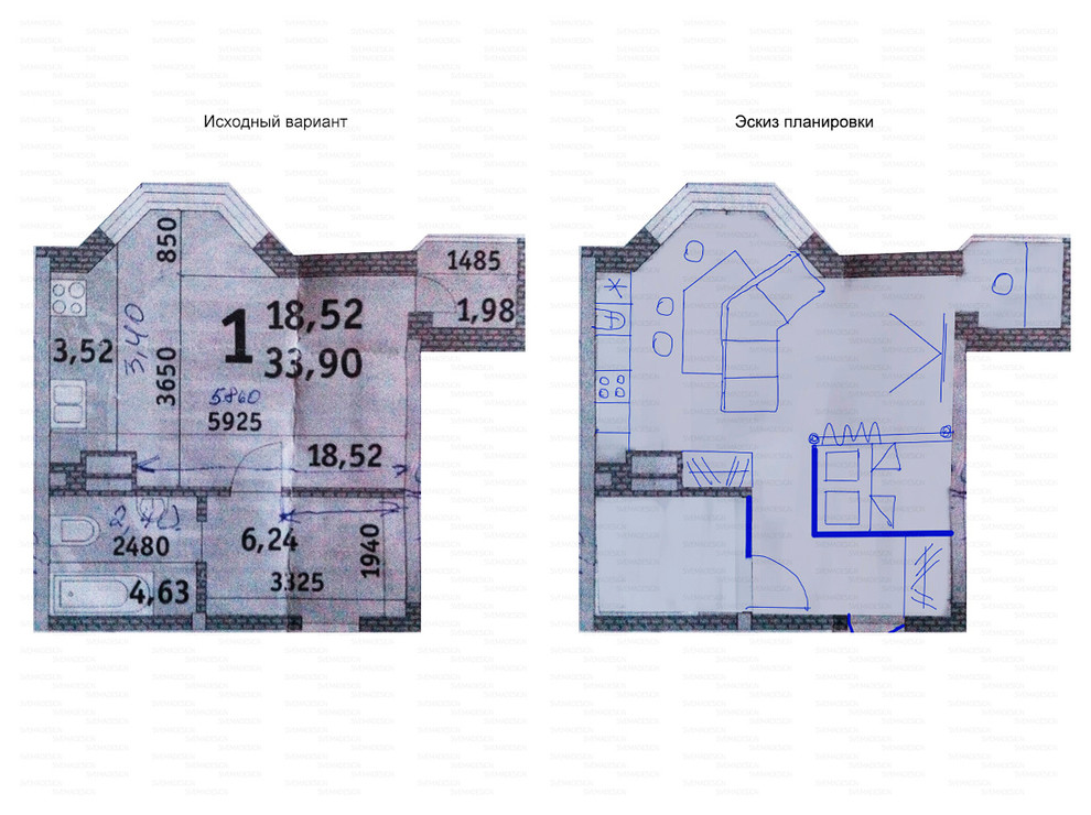 Идеи перепланировки для однокомнатных квартир